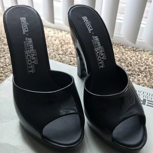 Jeremy Scott x Melissa Black Patent Mules